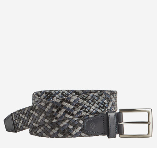 Leather Woven Belt - Navy Multi