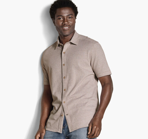 Bennett Short-Sleeve Shirt - Tan Gingham