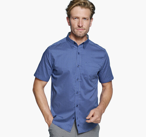 Printed Short-Sleeve Shirt - Navy/Blue Swirl