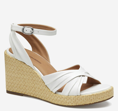 Marcia Cross-Band Sandal - White Glove Leather