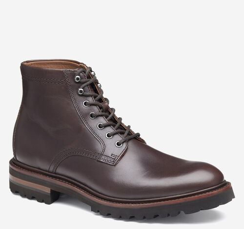 Dudley Lug Plain Toe Boot - Dark Brown Full Grain