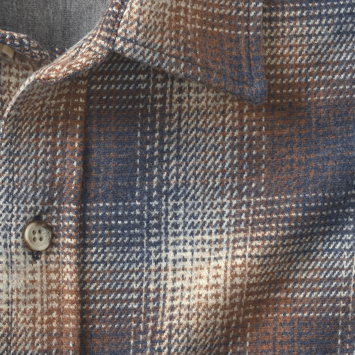 Brushed Button-Front Knit Shirt image number null