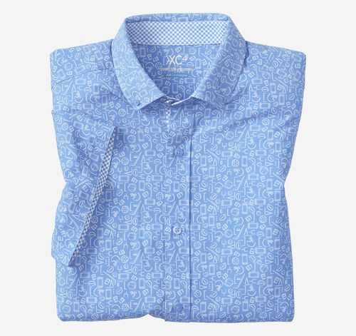 Game Day Short-Sleeve Multi-Sport Print Shirt - Light Blue
