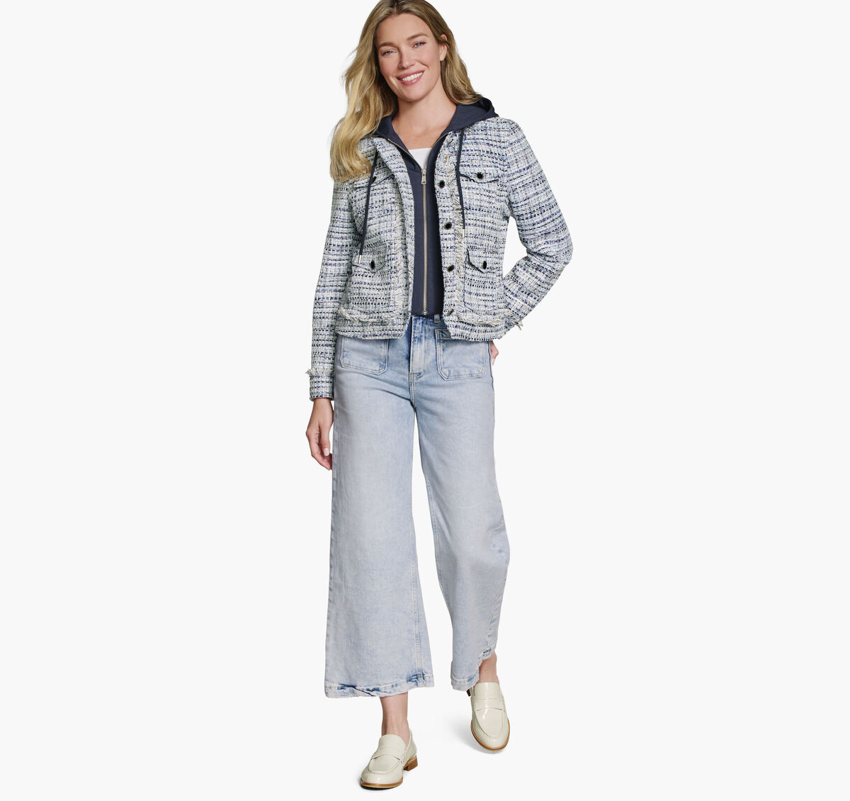 Tweed Jacket with Removable Hooded Bib image number null