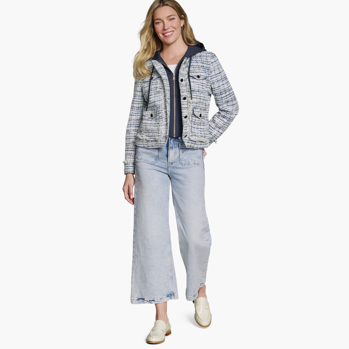 Tweed Jacket with Removable Hooded Bib image number null