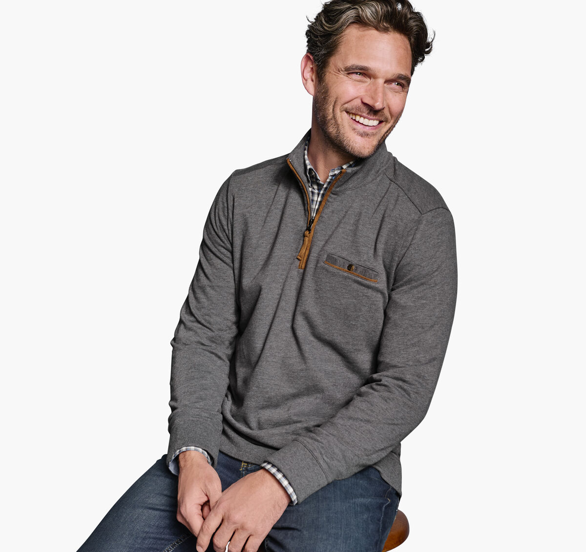 Knit Quarter-Zip image number null