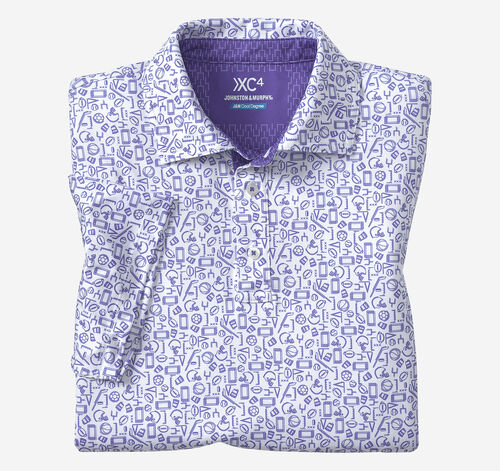Game Day Multi-Sport Print Polo - Purple
