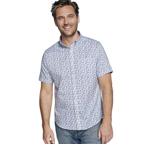 Printed Short-Sleeve Shirt - White Multi Rooster