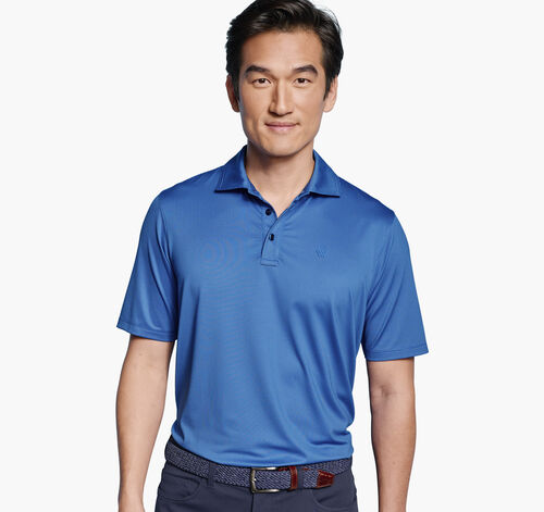 XC4® Performance Gingham Polos + Cool Degree™ - Blue/Navy Mini Gingham