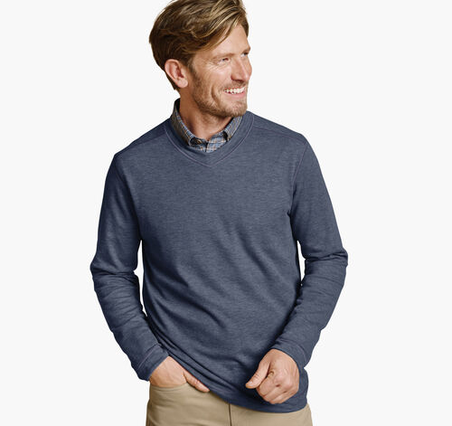 Icon Reversible V-Neck Pullover - Blue/Gray