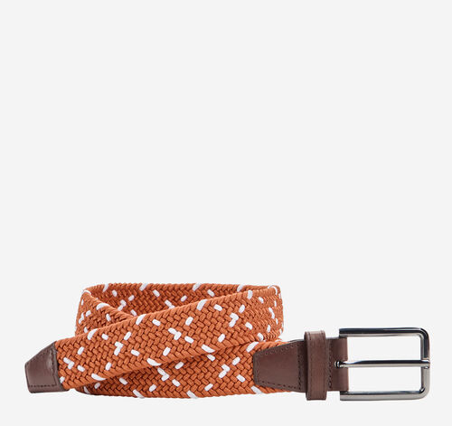 Game Day Woven Stretch-Knit Belt - Rust
