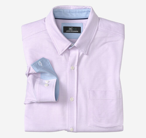 XC Flex® Stretch Long-Sleeve Shirt - Pink Pin Check