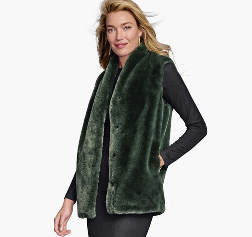 Faux-Fur Vest - Emerald