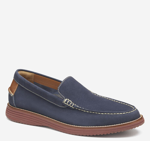 Upton Perfed Venetian Loafer - Navy Nubuck