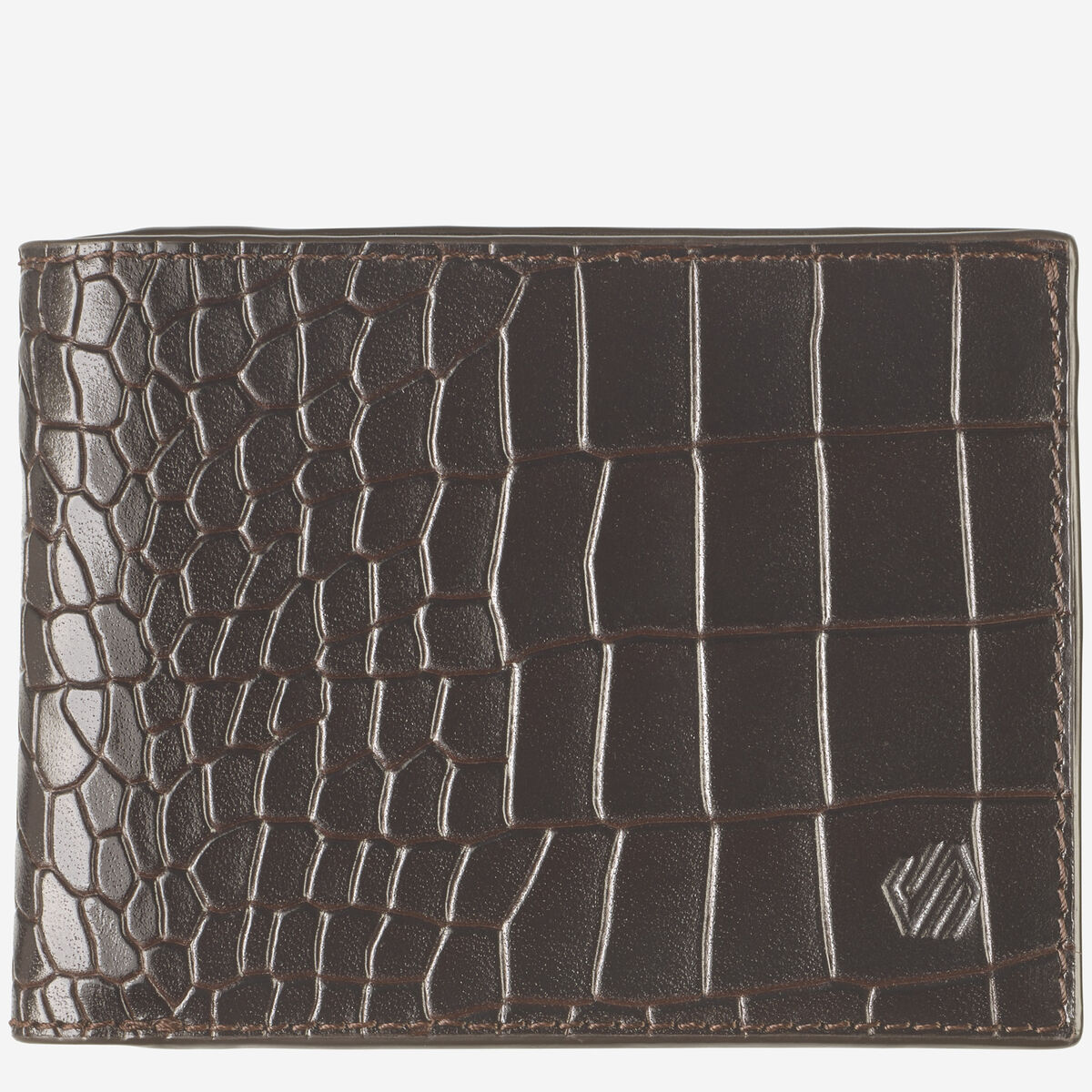 Croc-Embossed Leather Billfold Wallet image number null