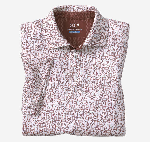 Game Day XC4® Multi-Sport Print Polo - Burgundy