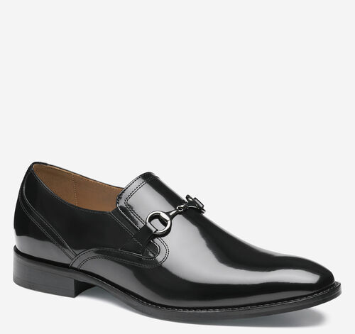 Richland Plain Toe Bit Loafer - Black Brush-Off Leather