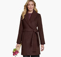 Wool-Blend Coat with Removable Knit Collar image number null