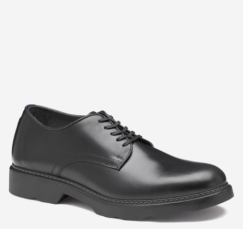 Huxley Plain Toe Derby - Black European Calfskin