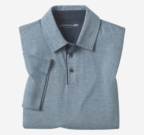 Fine Stripe Polo - Light Blue