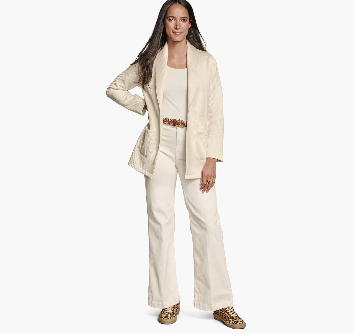 Diagonal Quilted Shawl-Collar image number null