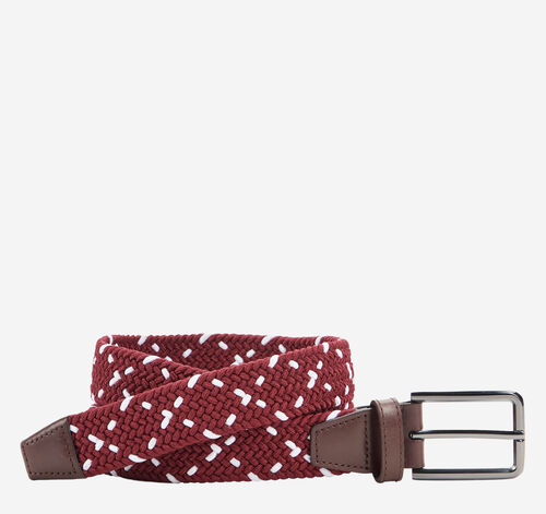 Game Day Woven Stretch-Knit Belt - Burgundy
