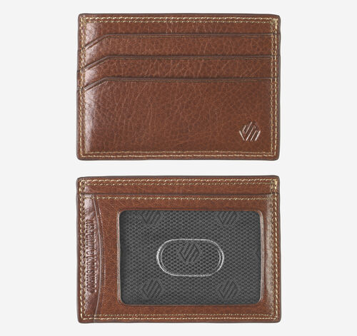 Double Contrast Stitch Weekender Card Wallet - Tan