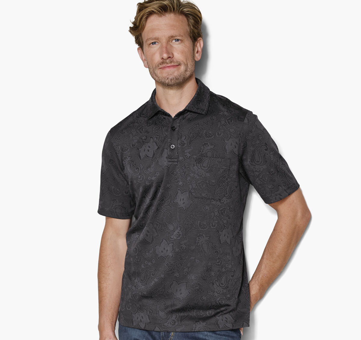 Evans Jacquard Polo image number null