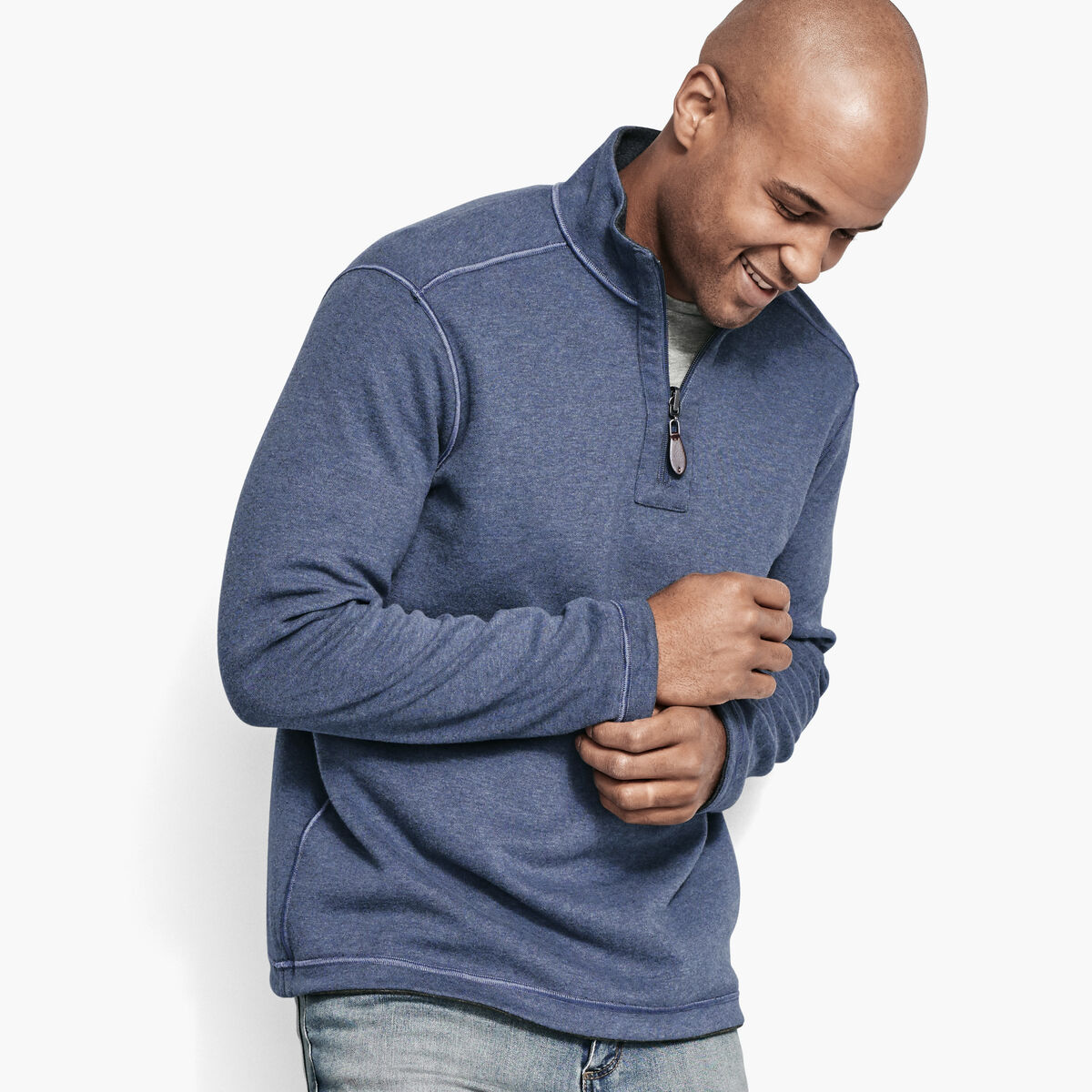Reversible Solid Quarter-Zip image number null