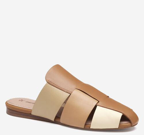 Claire Fisherman Mule - Tan Multi Nappa Leather