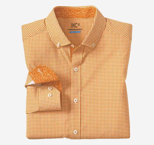 Game Day Long-Sleeve Gingham Shirt - Orange