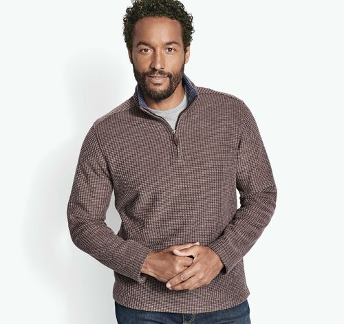 Waffle Quarter Zip - Brown