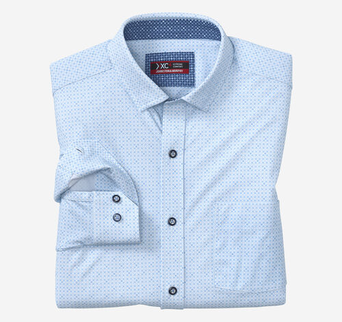 XC4® Motion Long-Sleeve Print Knit Shirt - Light Blue Star Grid