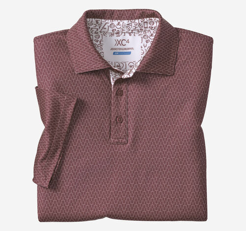 Game Day XC4® Goal Post Print Polo - Burgundy