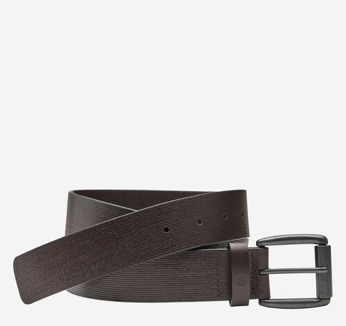 Scored Roller Buckle Belt - Brown