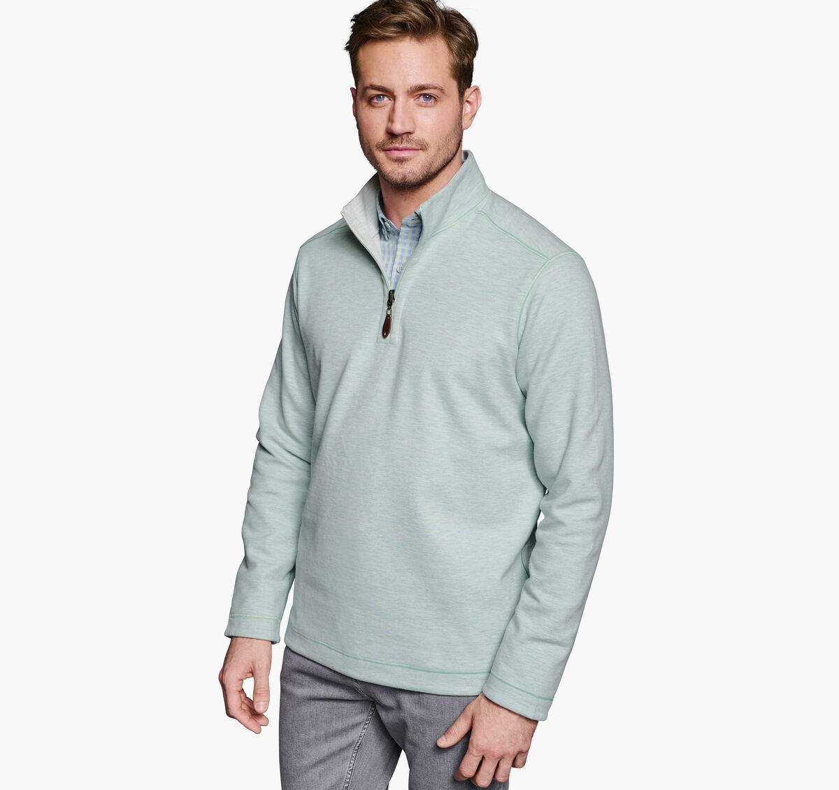 Reversible Solid Quarter-Zip image number null