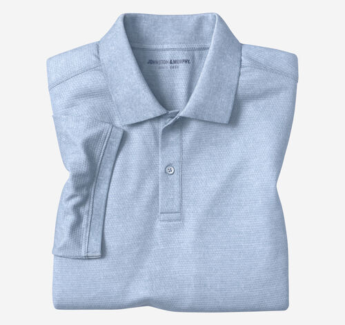 Textured Print Polo - Light Blue