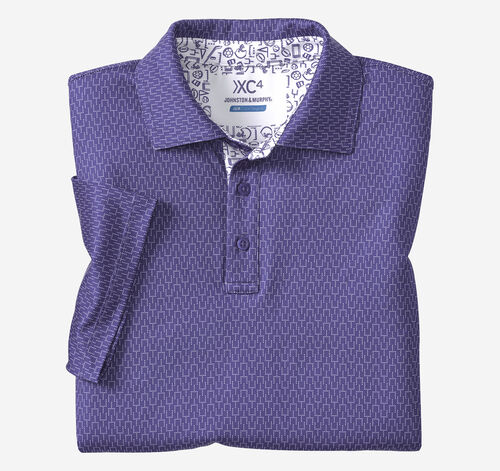 Game Day Goal Post Print Polo - Purple