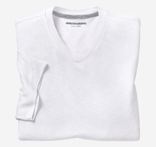 Vintage Slub V-Neck Tee - White