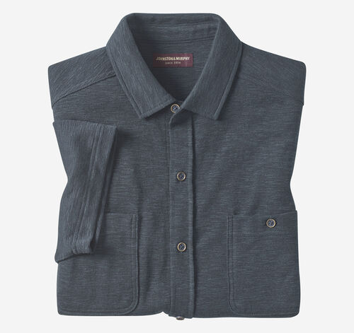 Double Pocket Knit Shirt - Navy