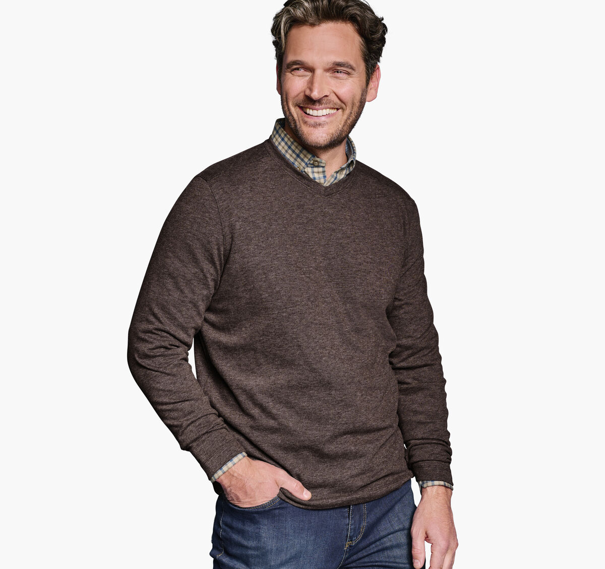 Knit V-Neck image number null