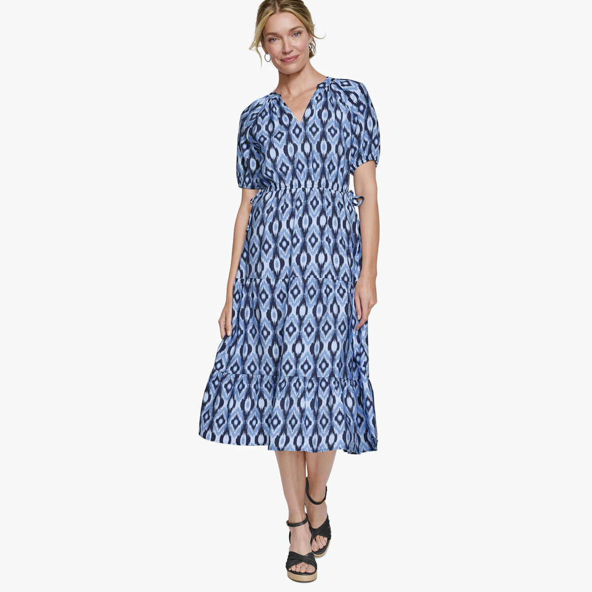 Puff Sleeve Side-Tie Dress image number null