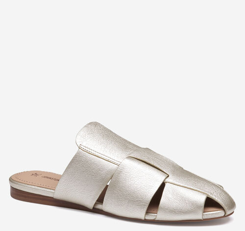 Claire Fisherman Mule - Platinum Metallic Italian Sheepskin