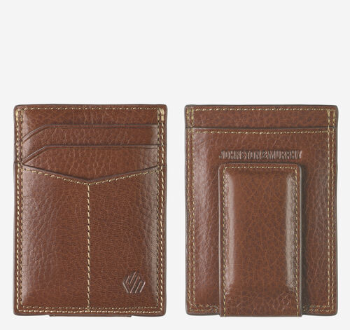 Double-Contrast Stitch Front Pocket Wallet - Tan