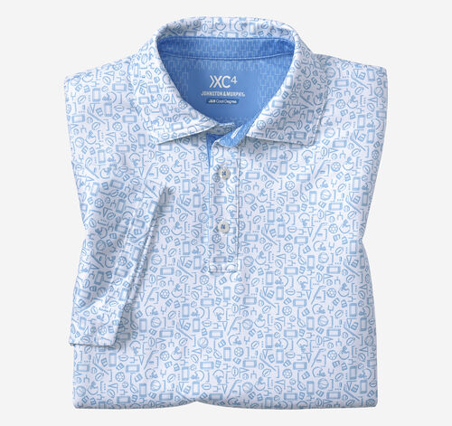 Game Day Multi-Sport Print Polo - Light Blue