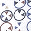 Printed Cotton Shirt - Blue/Tan Circle Grid